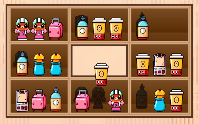 Shelf Shift Match puzzle solving